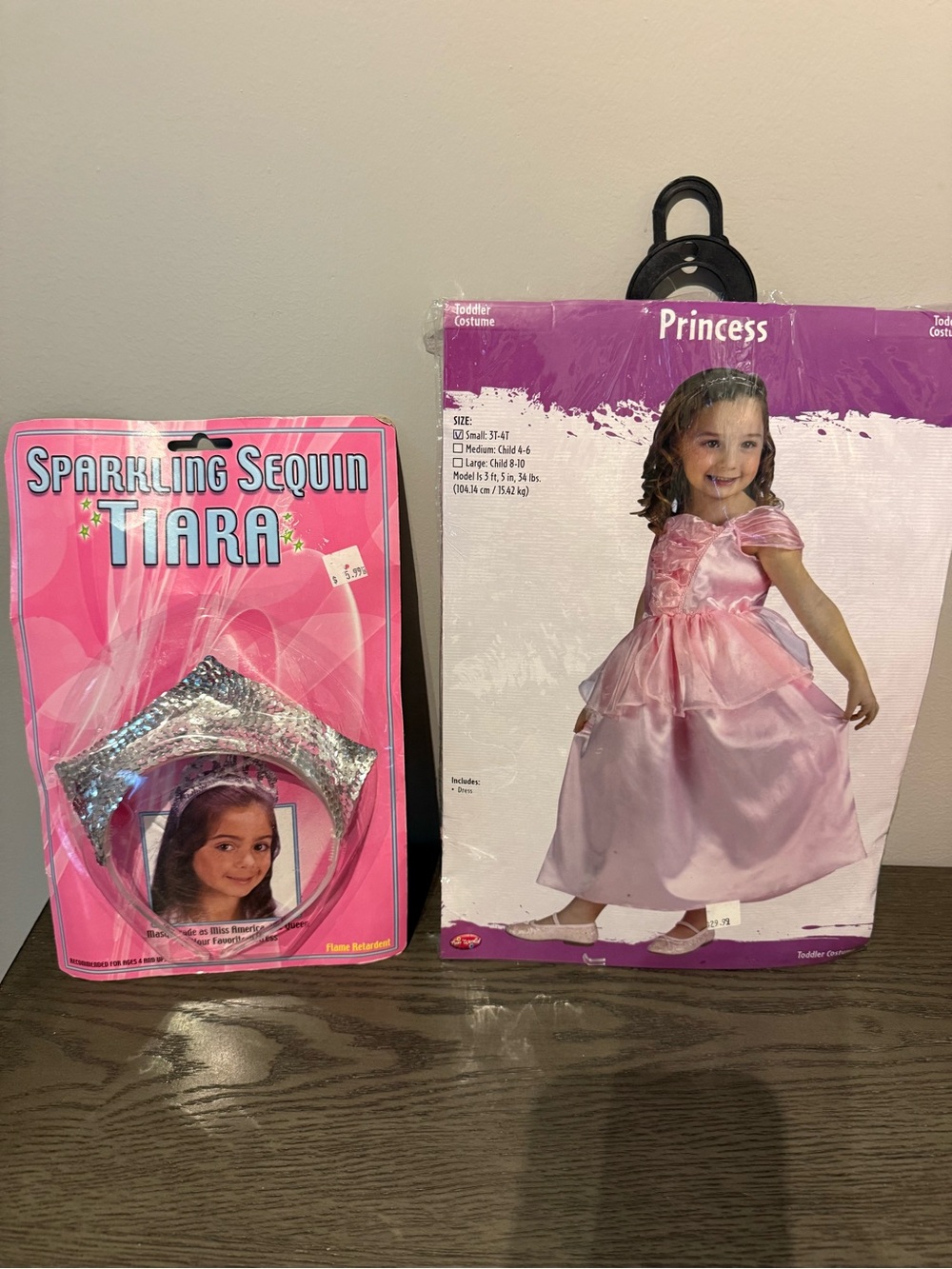 Pink Princess Toddler Costume Dress with Sparkling Sequin Tiara